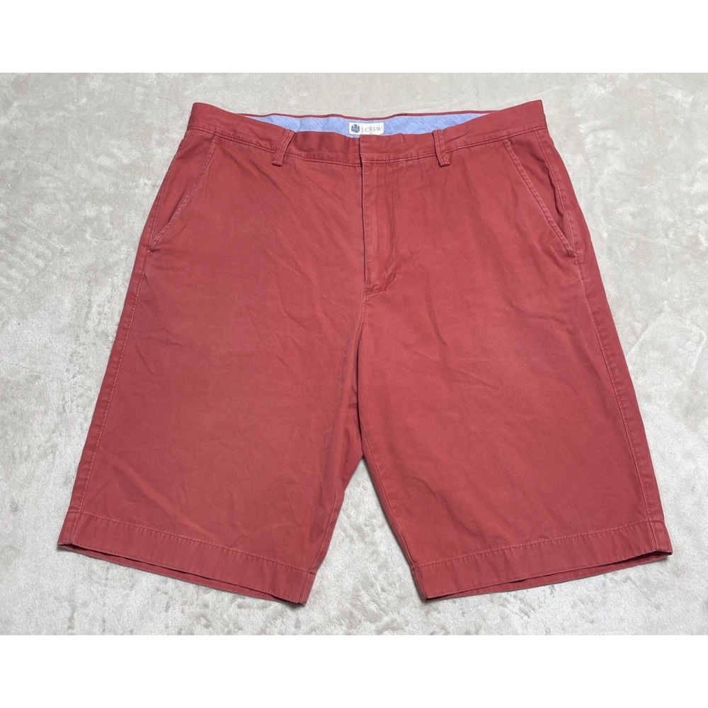 J Crew Shorts Mens Size 35 Red Flat Front Cotton Chino